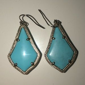 AUTHENTIC KENDRA SCOTT TURQUOISE/GOLD EARRINGS